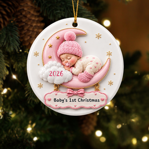 Baby's 1st Christmas Newborn Ornament- Real 3D Raised Ornament