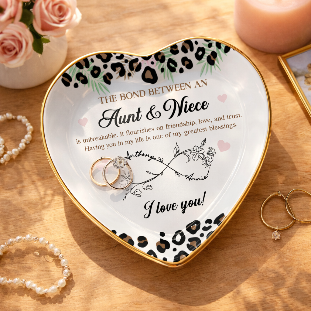 Aunt And Niece Forever Bond, Personalized Custom Jewelry Dish, Gift For Aunt, Mother's Day Gift