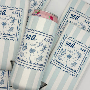 Personalized Coastal Bachelorette Can Cooler, Custom Can Cooler, Beach Bachelorette Party, 30A Bridesmaid Gifts, Custom Party Favors