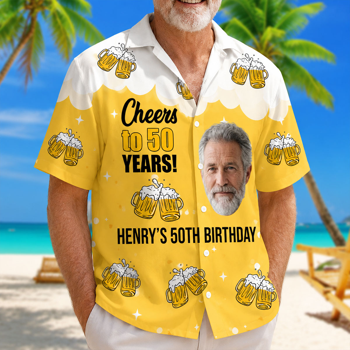 Cheers to 50 Years 50th Birthday Personalized Hawaii Shirt
