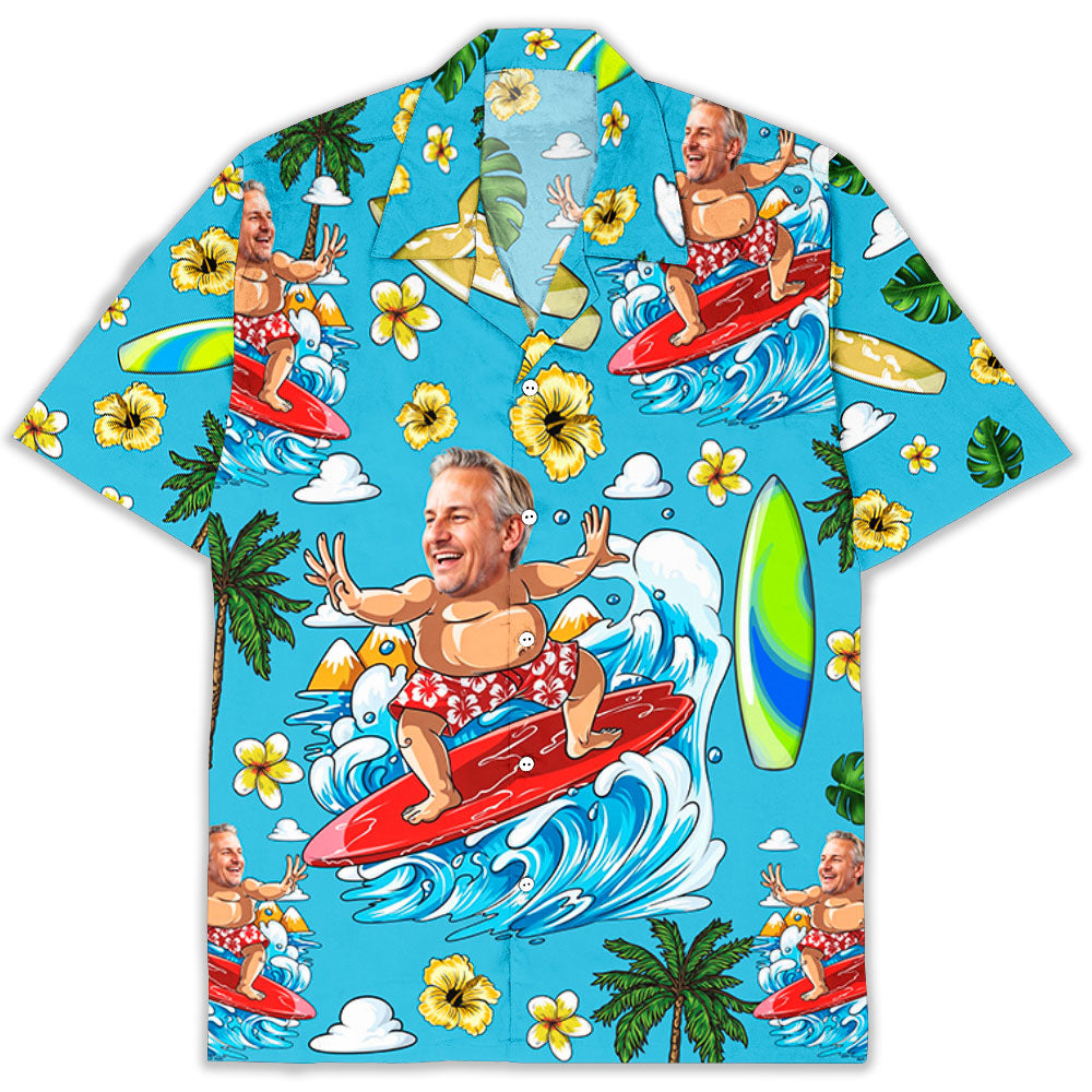 Dad Bod Surfing Summer Vibe - Personalized Hawaiian Shirt - Gift For Dad, Papa, Father's Day, Birthday Gift