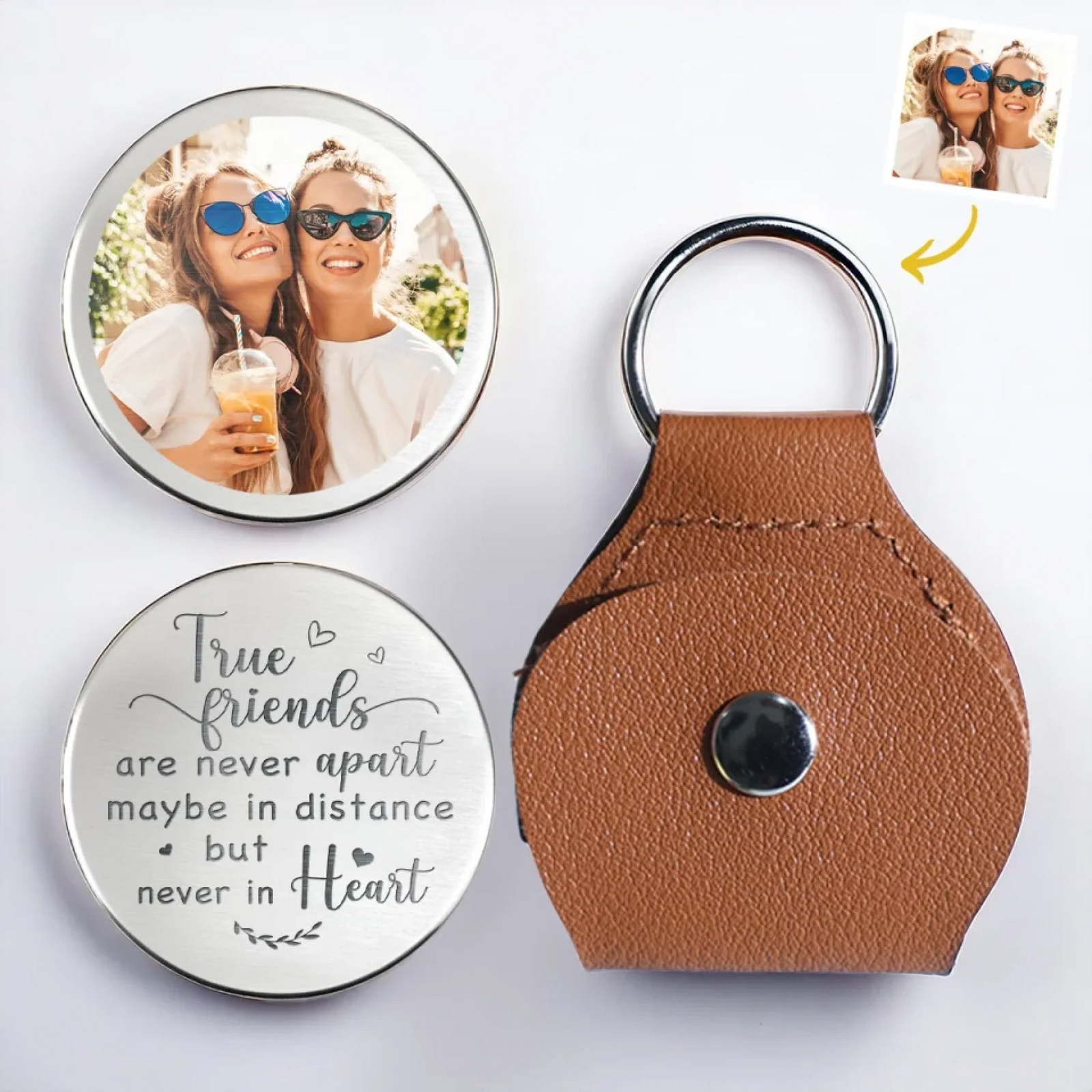 True Friends Are Never Apart - Personalized Pocket Hug - Gift For Bestie, Friend, Soul Sister