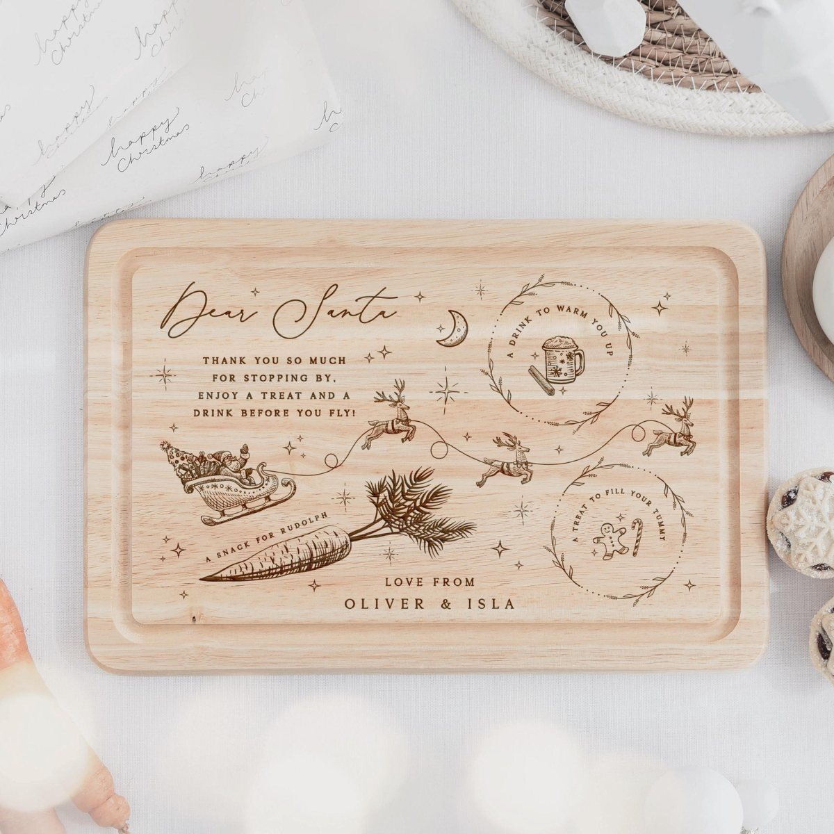 Christmas Eve Board for Santa, Santa Treat Board, Christmas Eve Plate for Father Christmas, Santa Treat Plate Christmas