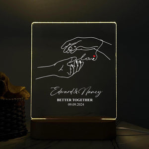 Personalized Couple LED Light, Custom Name Love Anniversary Gifts for Couple, Occasion Gift for Her, Valentine's Day Gift for Him