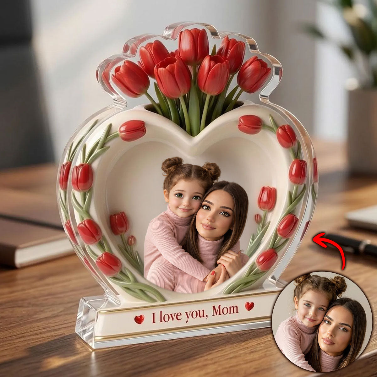 Custom Mom & Daughter Heart Frame with Tulips - Personalized Acrylic Plaque 1_ba72136b-5fc6-4554-9e74-c98a8d126a8e.jpg