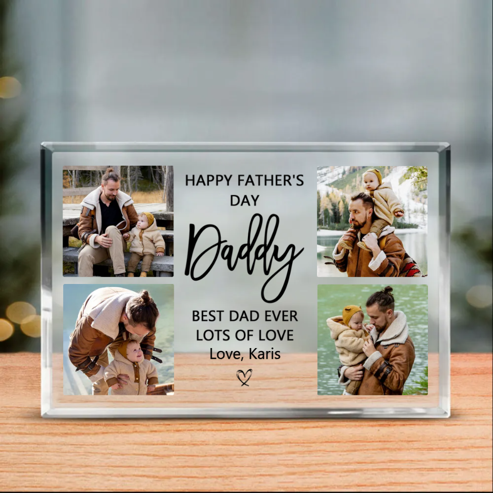 Father's Day Photo Plaque, Custom Acrylic For Dad, Daddy Gift From Kids, Father s Day Keepsake Gifts