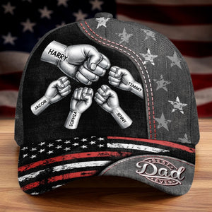 Best Dad Ever Steel Fist Bumps - Personalized Classic Cap - Gift For Dad Grandpa, Father's Day Gift