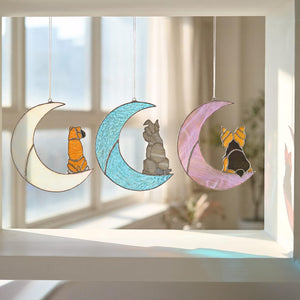 Personalized Dog Stained Glass Suncatcher, 113 Breeds Custom Dog Portrait from Photo, Dog Memorial Gift, Pet Loss Sympathy Gift Dog Mom Gift