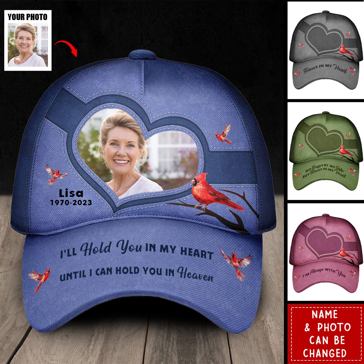 Custom Photo Memorial I'll Carry You With Me Until I See You Again - Personalized Classic Cap - Memorial Gift