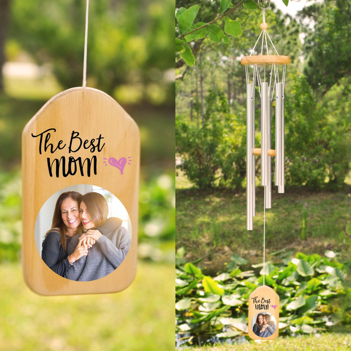 The Best Mom Custom Photo - Personalized Windchime - Gift For Mom, Mother's Day, Birthday Gift