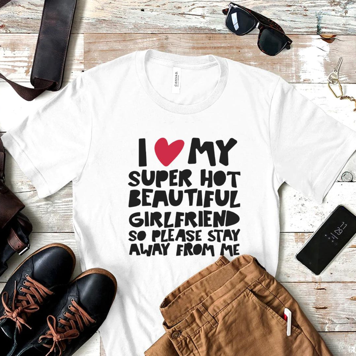 I Love My Hot Girlfriend Shirt, Happy Valentine's Day Shirt, Funny Valentine's Shirt, Funny Boyfriend Shirt, Gift for Valentine's Day