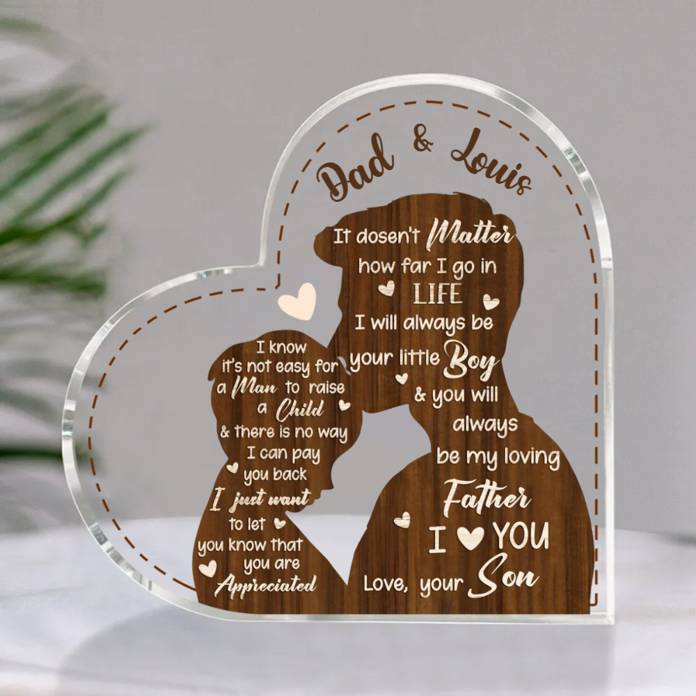 I Will Always Be Your Little Boy Personalized Acrylic Plaque, Dad Gifts, Father's Day, Birthday Gift