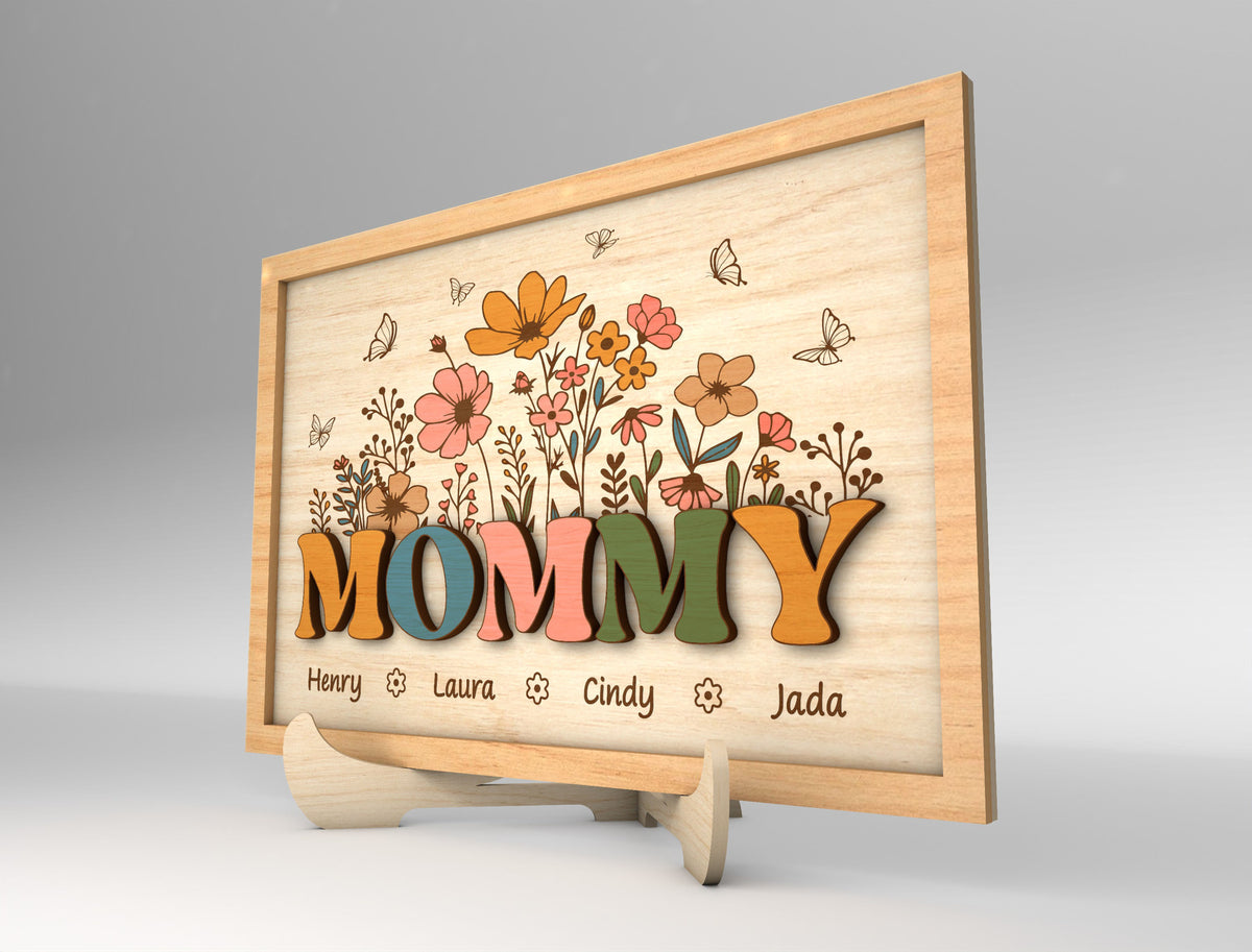 Mommy's Wildflower Garden - Personalized Picture Frame - Gift For Mom, Mother's Day Gift