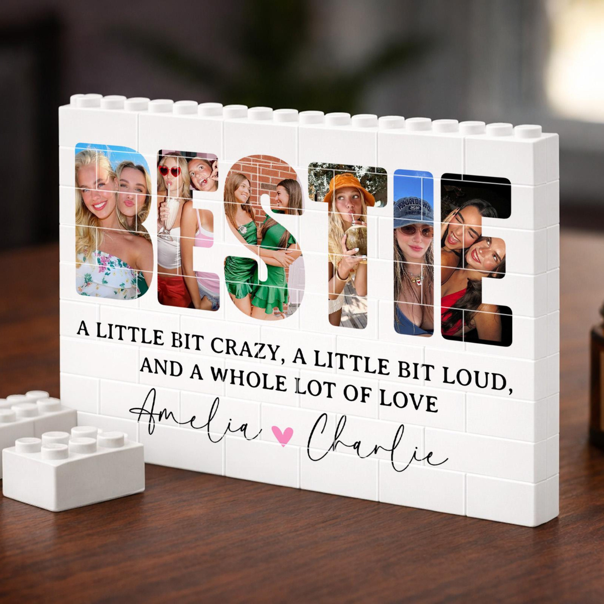 Personalized Best Friend Photo Gift: Friendship Picture Building Block, Bestie Gift for Birthday