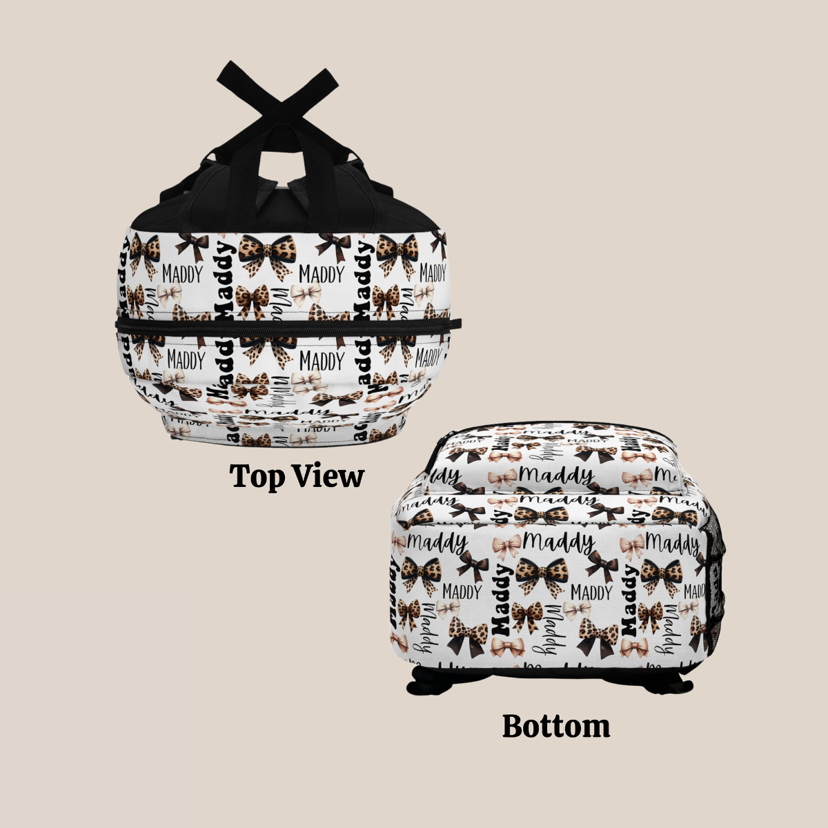 Personalized Wild Coquette Bow Backpack, Leopard Print Back To School Bookbag, Custom Name Backpack, Cheetah Girl Birthday Gift