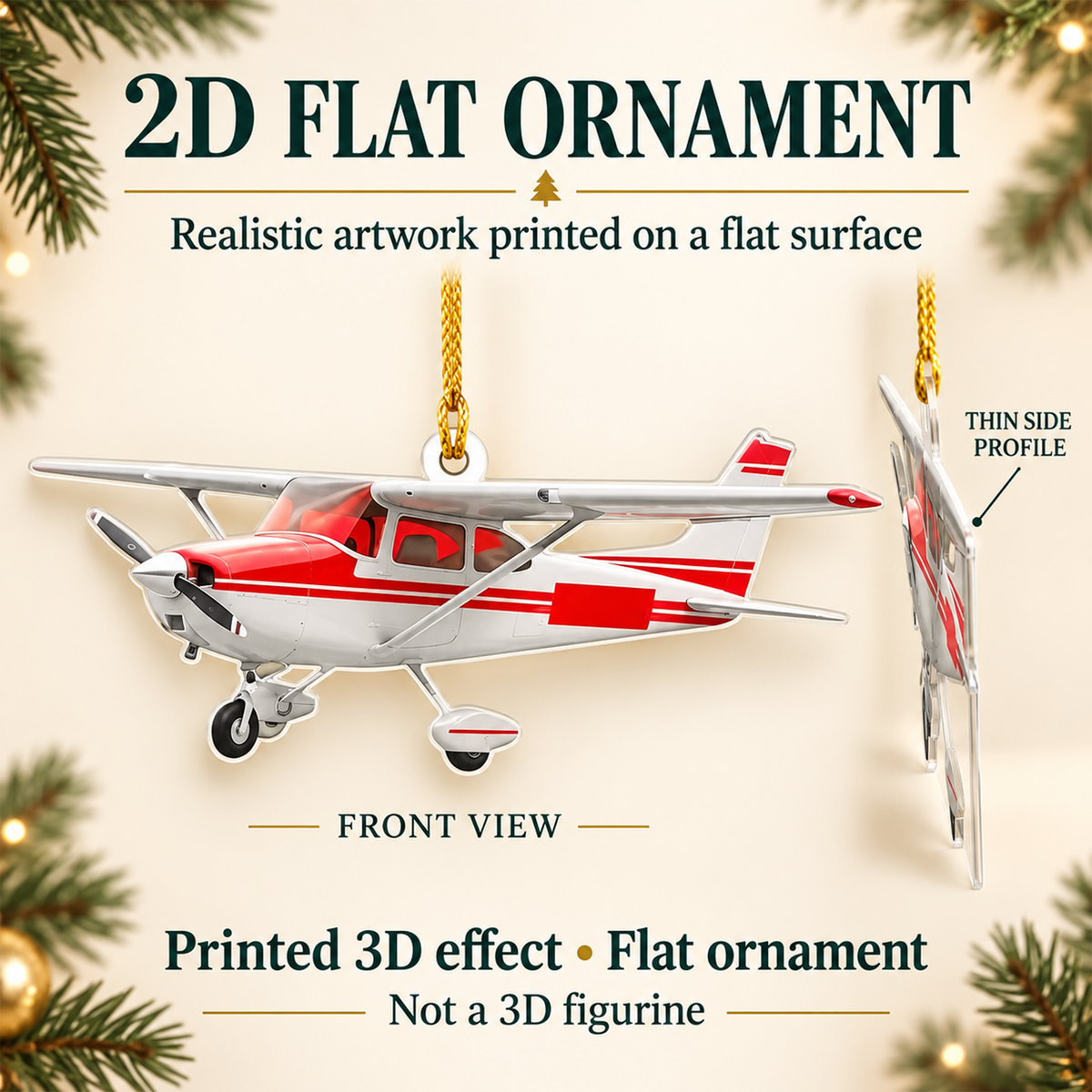 Personalized Plane Ornament, Custom Pilot Gift
