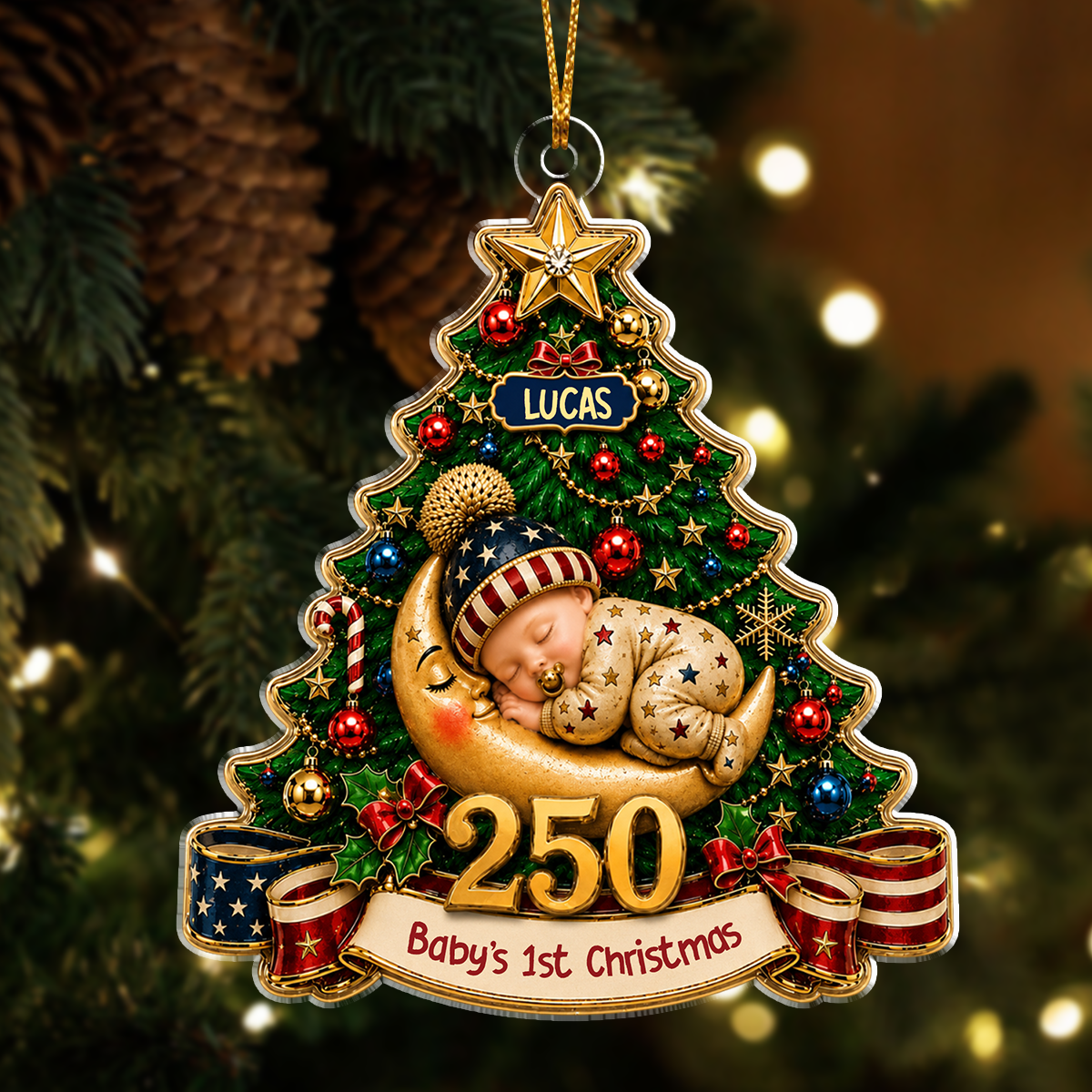 250 Baby’s First Christmas Christmas Tree Acrylic Ornament - Personalized Baby Christmas Gifts