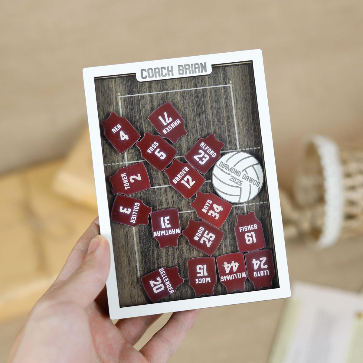 Volleyball Fridge Magnetic Photo Frame, Volleyball Shaker, Personalized Volleyball Senior Keepsake, Magnet Picture Frame for Coach Manager