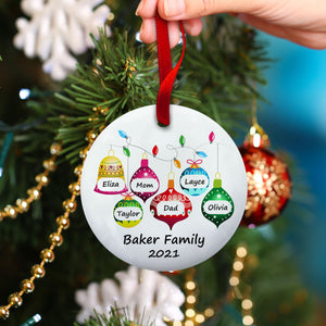 Family Christmas Lantern Ornament, Personalized Family Christmas Ornament