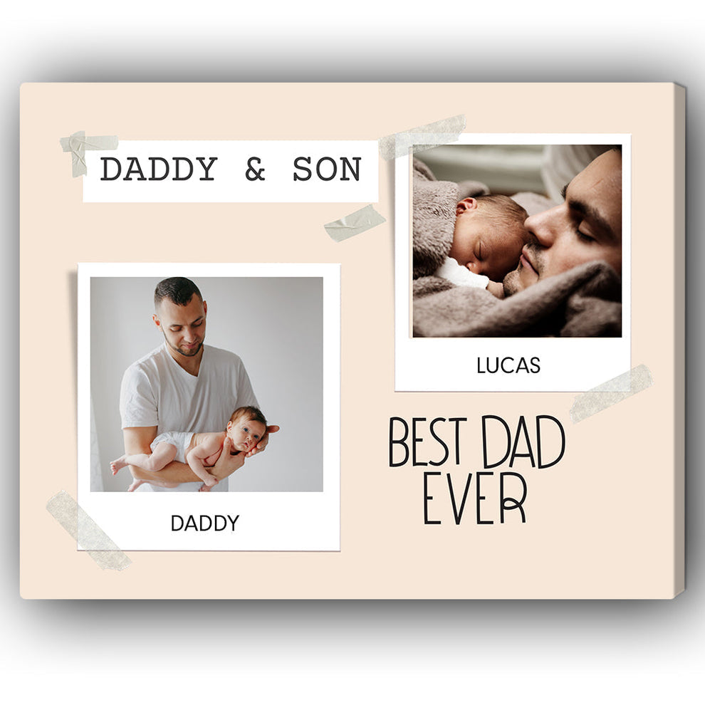 Best Dad Ever - Personalized Canvas - Father's Day or Birthday gift for Dad from Daughter & Son