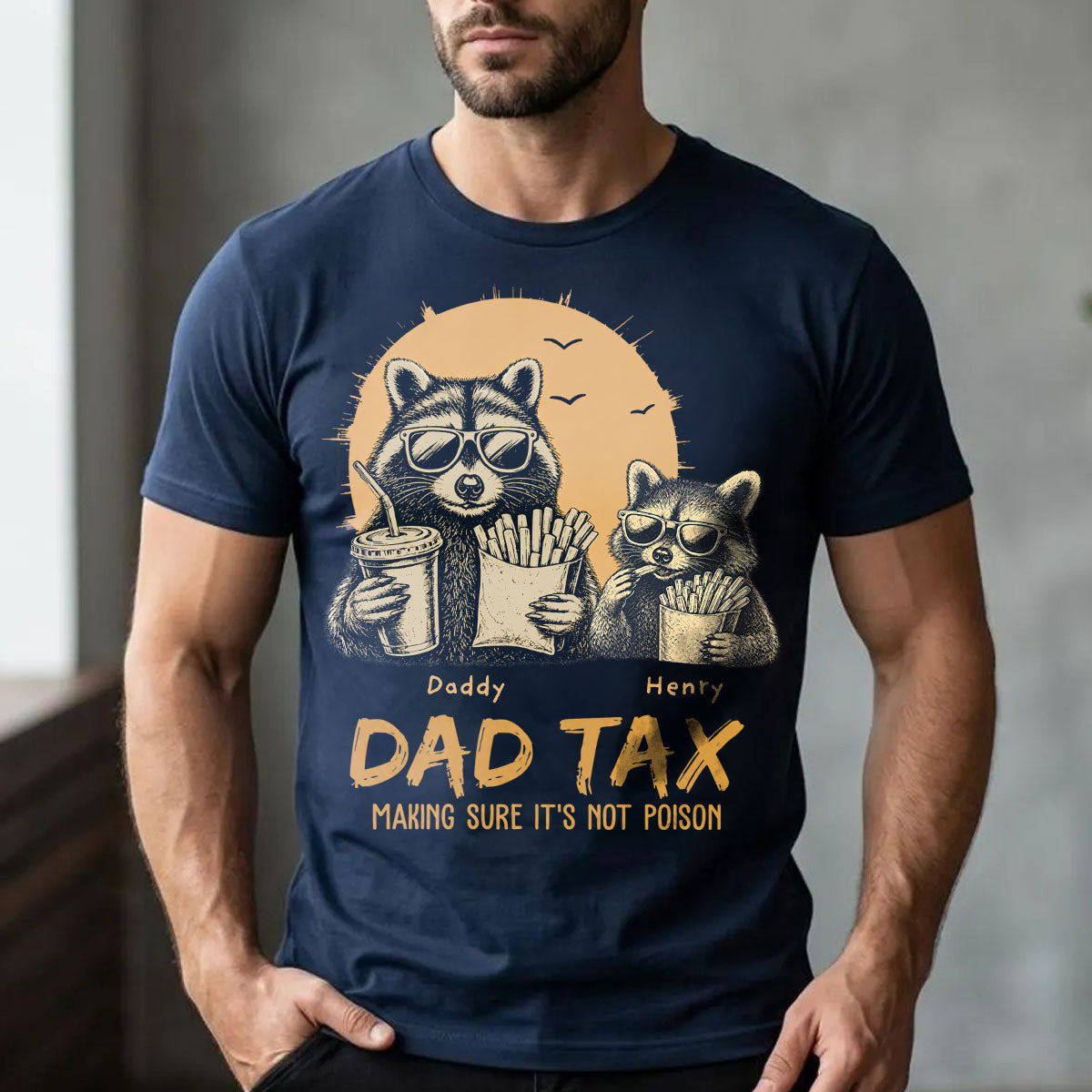 Personalized Dad Tax T-Shirt Father's Day Gifts for Dad Funny Papa Tshirt Cool Daddy