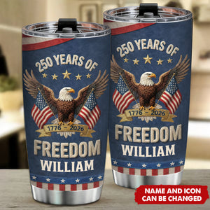 250Th Anniversary USA Patriotic Faux Pattern - Personalized Tumbler Cup - Patriotic Gift, 4th of July Gift