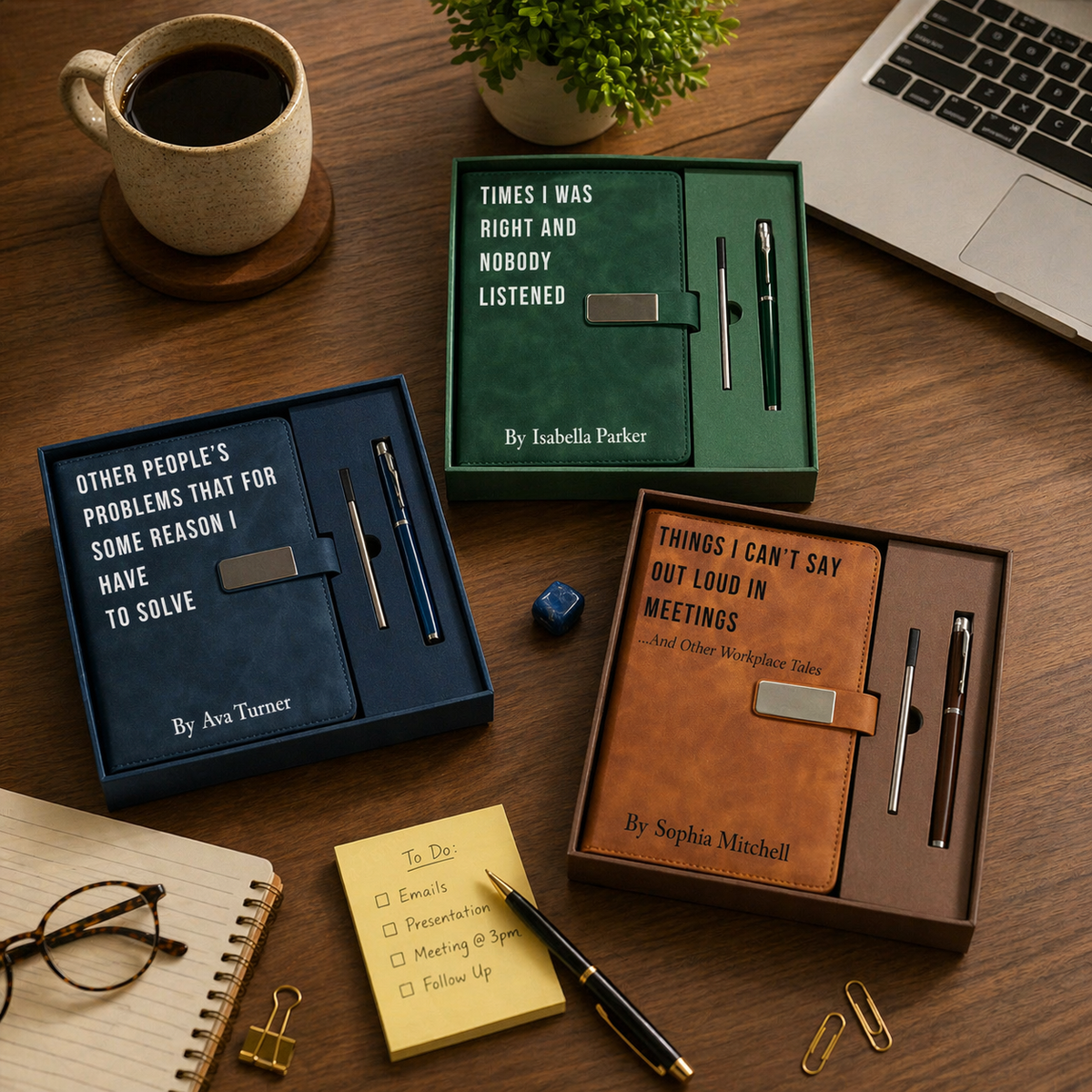 Personalized Funny Sarcastic Notebook For Coworker, Gag Gift White Elephant Exchange Gift, Meeting Notebook Set, Custom Office Humor Present
