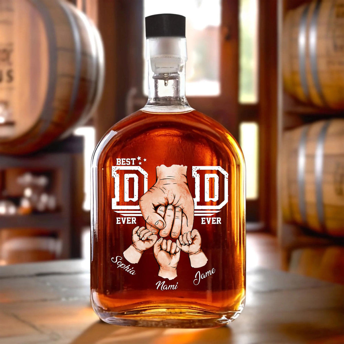 Custom Best Dad Ever - Dad's Bump Whisky Bottle, Custom Best Dad Whisky Bottle, Custom Whisky Bottle Gift For Dad, Father Day Gift 2025