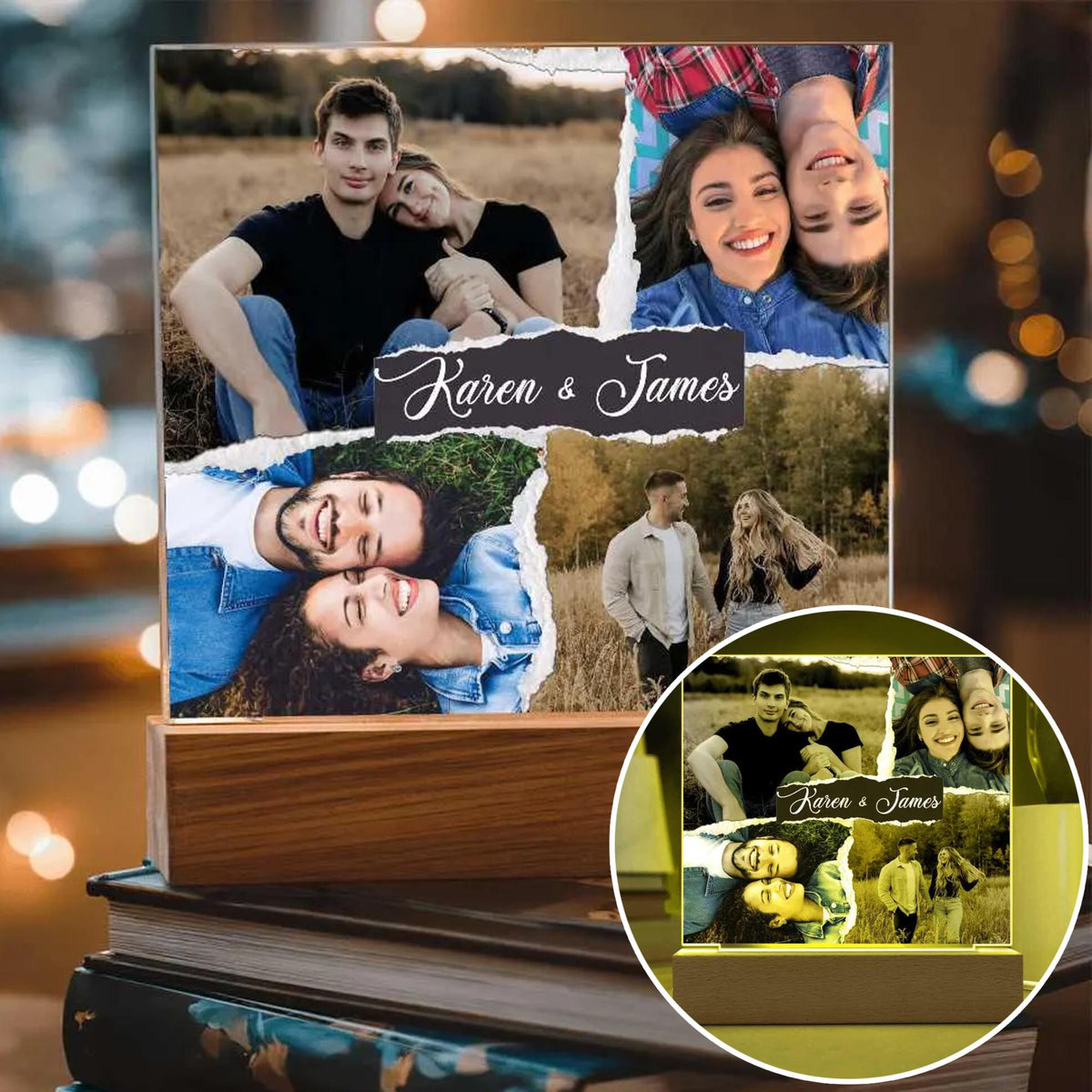 Personalize Collage LED Sign, Personalized Couples Gift, Custom Photo Collage LED Light, Valentine, Engagement, Gift for Her, Gift for Him