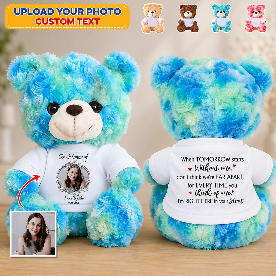 In Honor Of Memorial Forever In My Heart Teddy Bear - Memorial Gift - Personalized Plush Bear