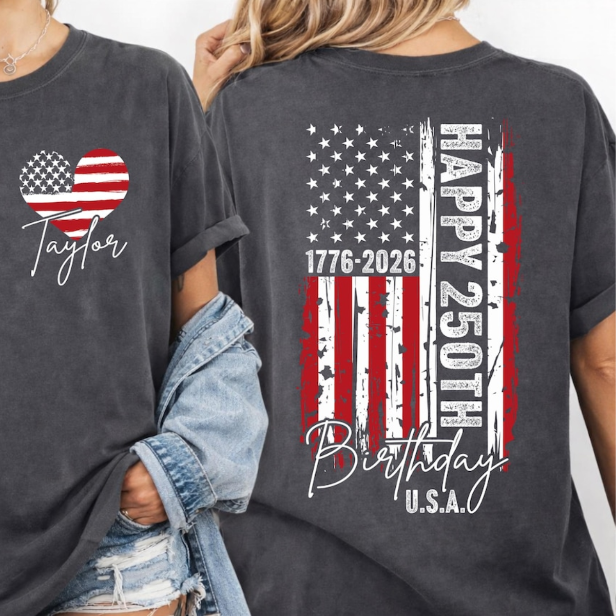 Custom USA 250th Birthday Shirt, 1776-2026 Independence Day Tee, Fourth of July Family Tees