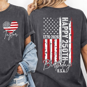 Custom USA 250th Birthday Shirt, 1776-2026 Independence Day Tee, Fourth of July Family Tees