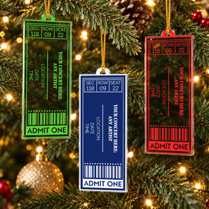 Favorite Concert Ticket Music Lovers Gifts, For Daughters, Friends - Personalized Acrylic Ornament