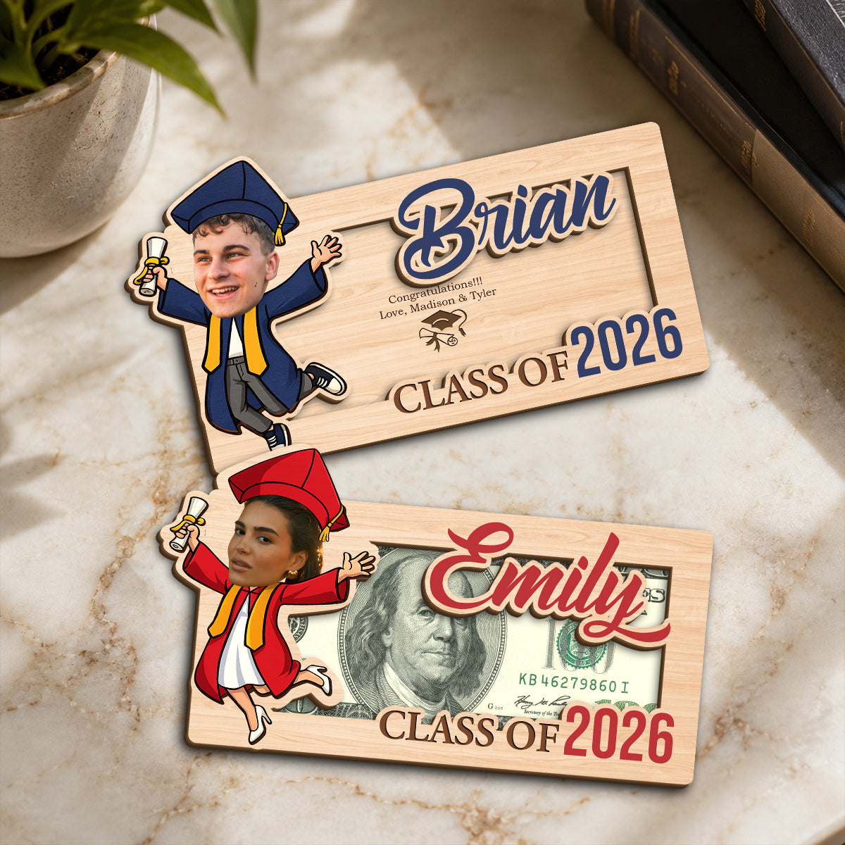 Graduation Money Holder 2026 Personalized, Custom Name Cash Gift, Senior Grad Keepsake