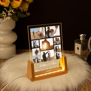 Custom Photo LED Light, Photo Collage Lamp, Personalized Acrylic Picture Frame, Valentines Gift for Couple/Her/Him/Friends