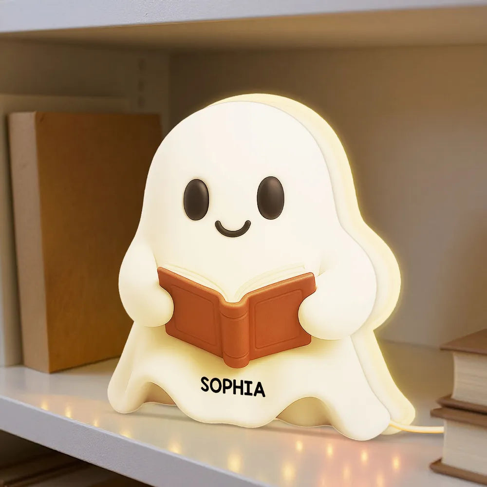 Boo Ghost Reading Book - Personalized Acrylic Light Box - Christmas Gift For Book Lovers