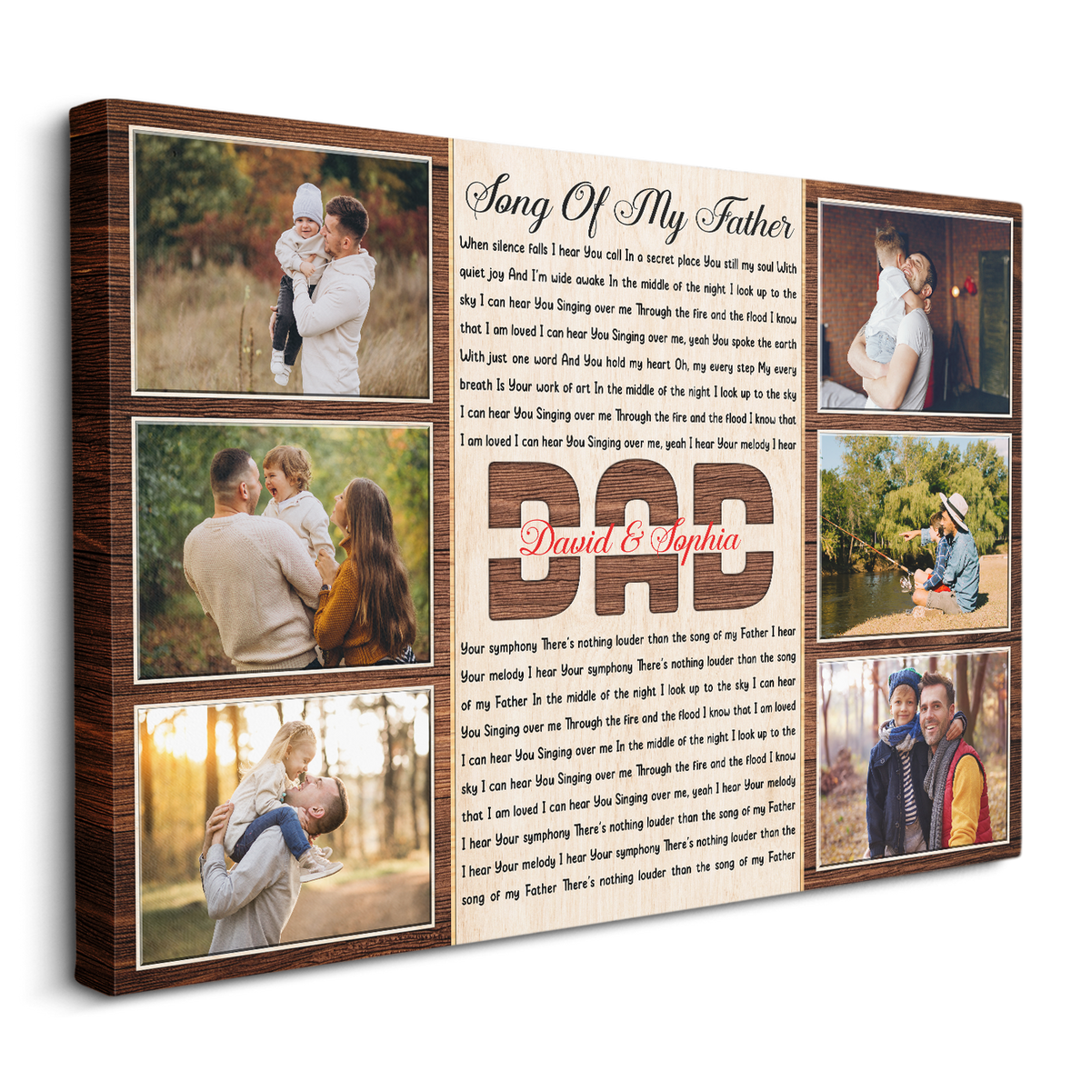 Song Of My Father Photo Collage - Personalized Canvas - Gift For Father, Father's Day. Birthday Gift