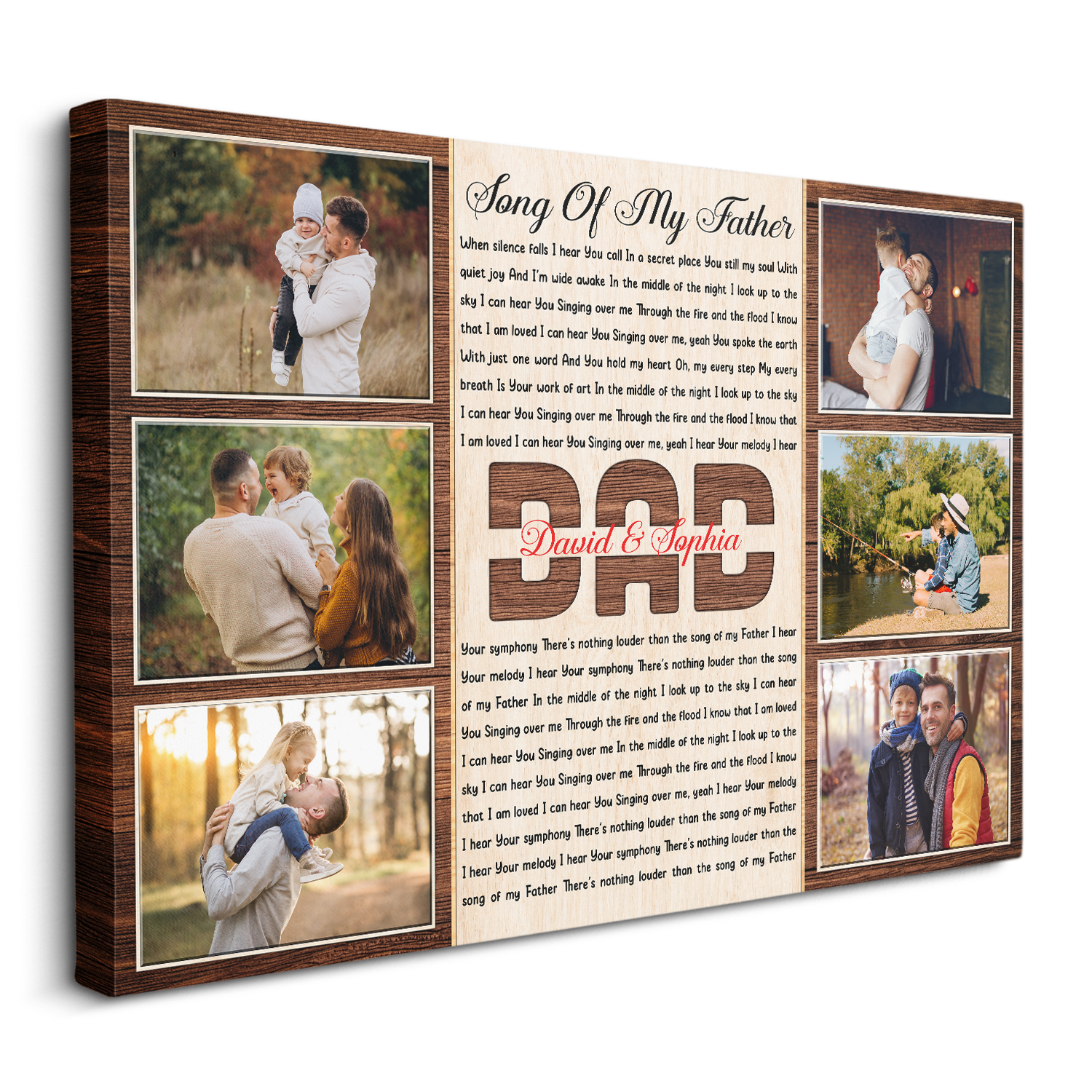 Song Of My Father Photo Collage - Personalized Canvas - Gift For Father, Father's Day. Birthday Gift