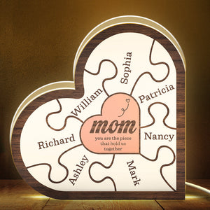 Mom You're The Piece That Holds Us Together - Personalized Acrylic Light Box - Gift For Mother, Grandma