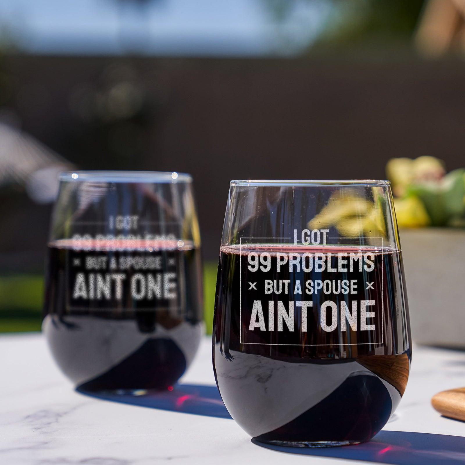 99 Problems But a Spouse Ain't One Wine Glass, Funny Gifts for Divorce