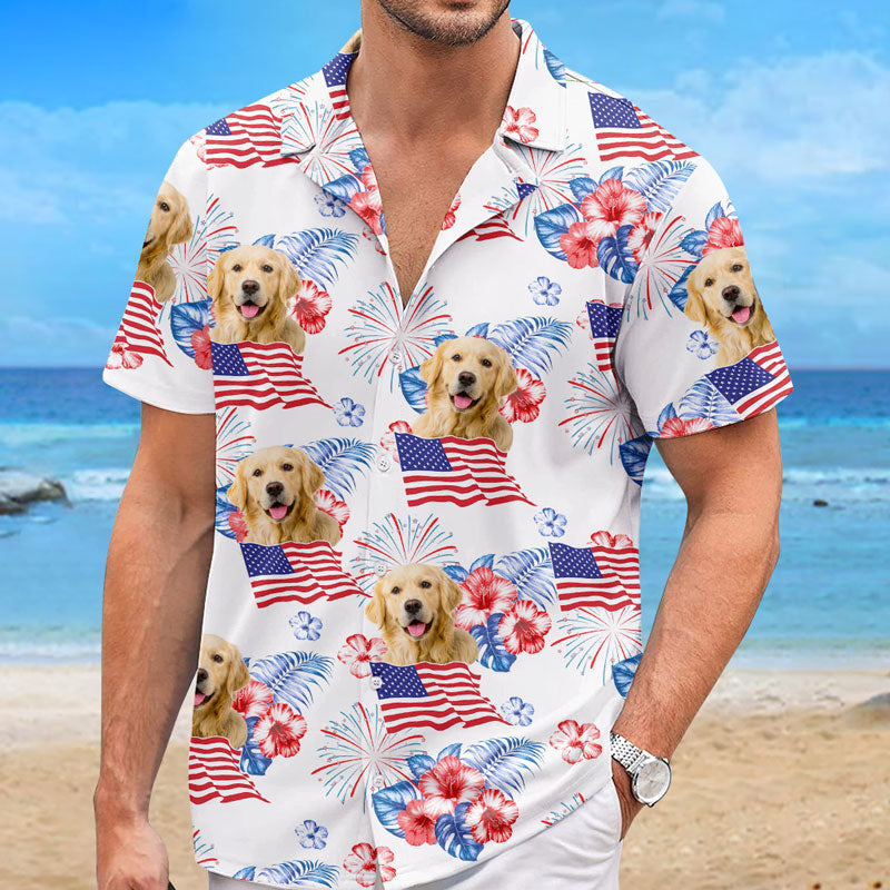 Custom Pet Photo Summer Vacation - Personalized Hawaiian Shirt - Independence Day, 4th Of July, Summer Vacation Gift, Gift For Pet Owner
