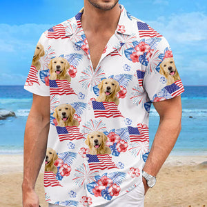 Custom Pet Photo Summer Vacation - Personalized Hawaiian Shirt - Independence Day, 4th Of July, Summer Vacation Gift, Gift For Pet Owner