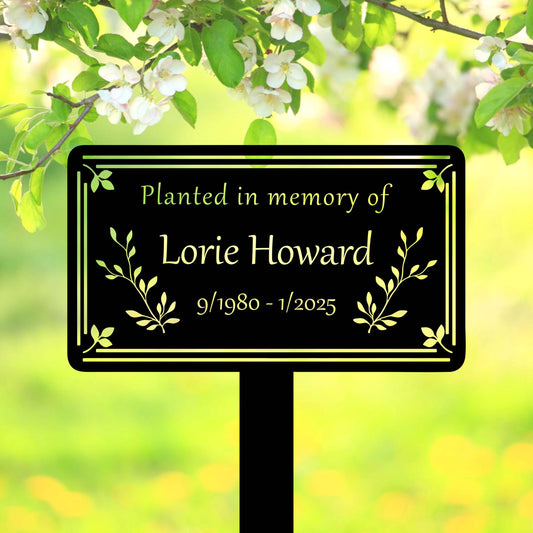 Personalized Tree Memorial Sign with Stake, Grave Marker, Tree Plaque Marker, Tree Garden Sign, Memorial Plaque, Remembrance Plaque Sympathy