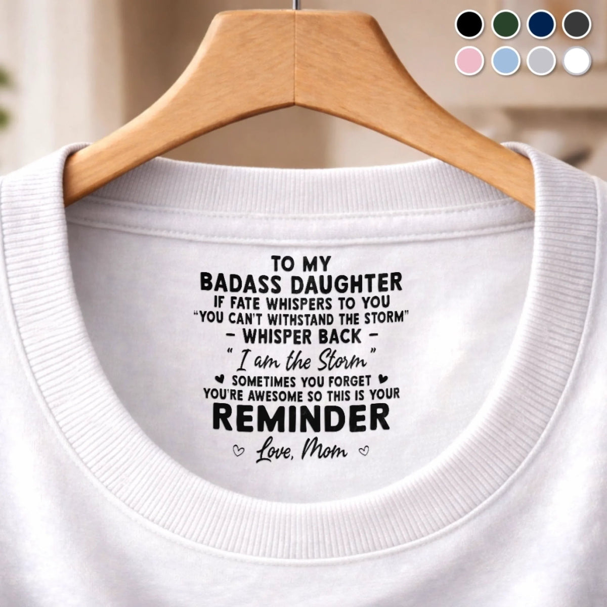 To My Daughter You're Awesome - Personalized Neck Print T Shirt - Gift For Daughter