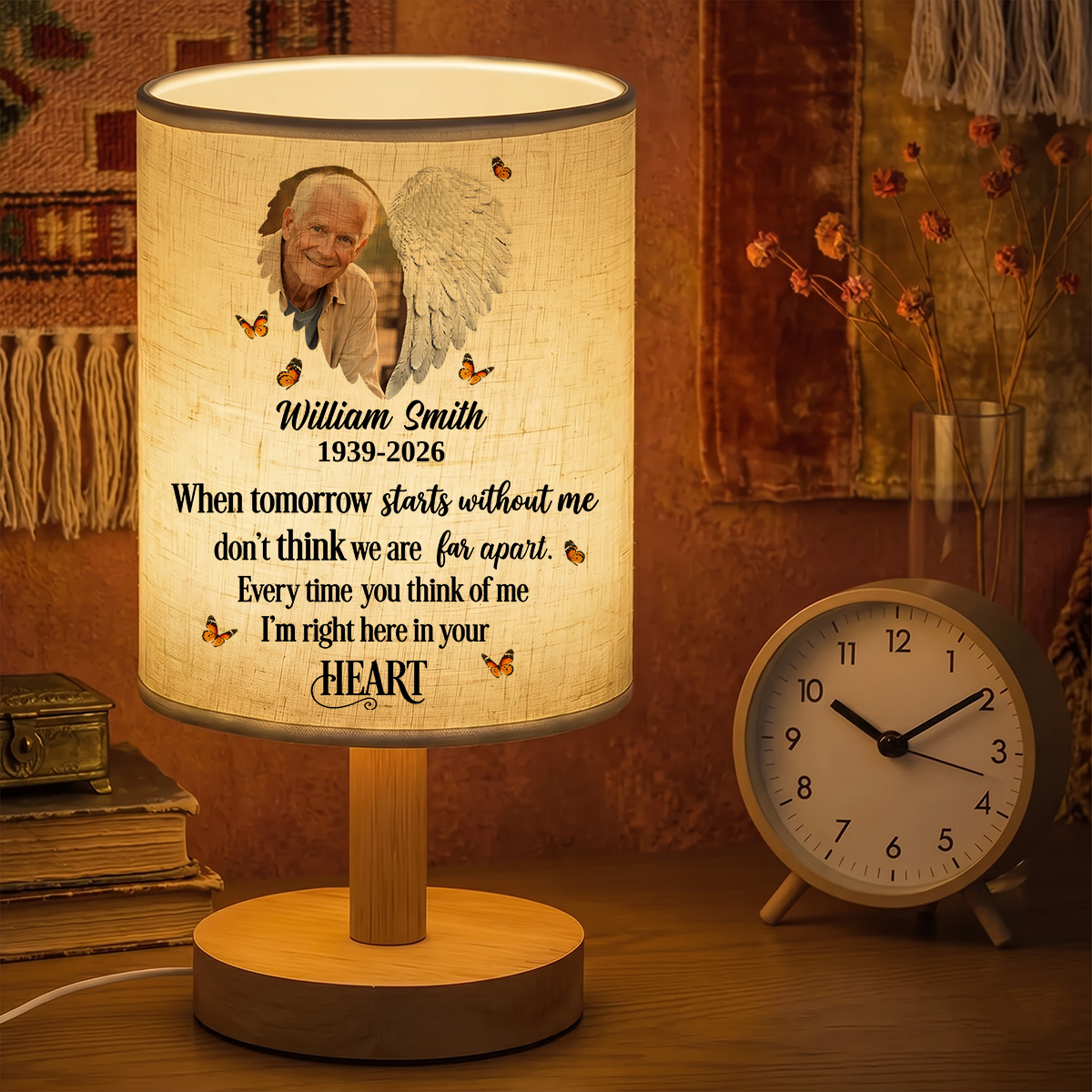 When You Miss Me Have No Fear Memorial Personalized Fabric Lamp