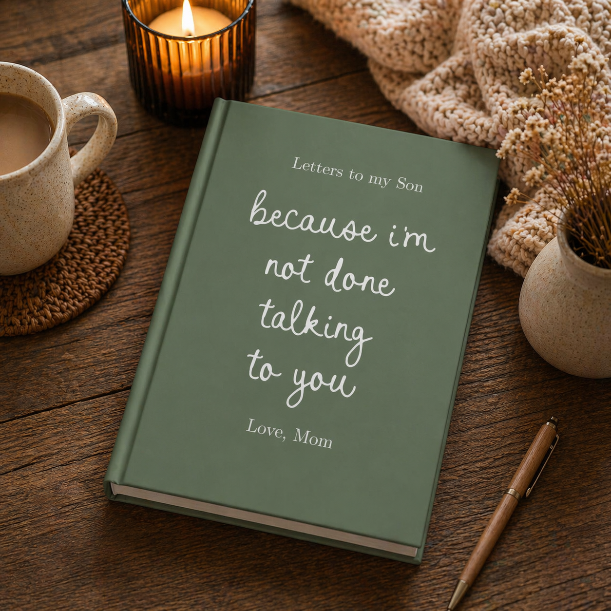 Letters to My Son Grief Journal, Personalized Loss of Son Gift, Custom Loss of Child Memorial Notebook Keepsake In Loving Memory Hardcover