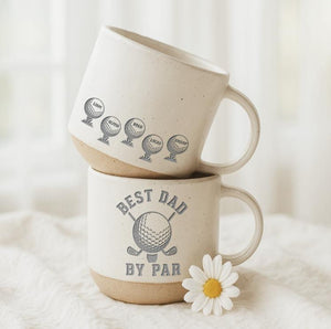 Father's Day Gift, Custom Best Dad By Par With Kid Names Pottery Mug, Personalized Golf Gift For Granpa Dad, Golf Dad Gift 2026, New Dad Gift