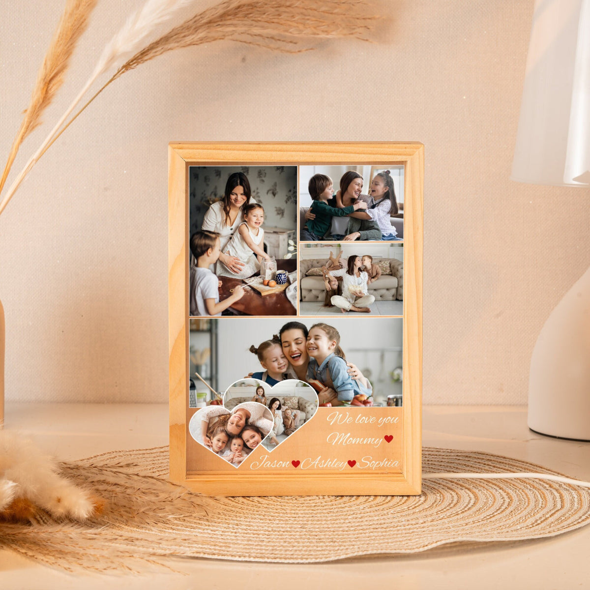 Mom Photo Collage - Personalized Light Frame - Gift For Mom, Mother's Day Gift