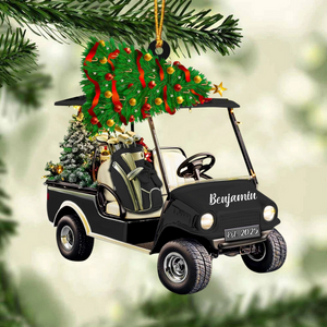 Personalized Golf Cart Acrylic Ornament, Christmas Gift For Golfer