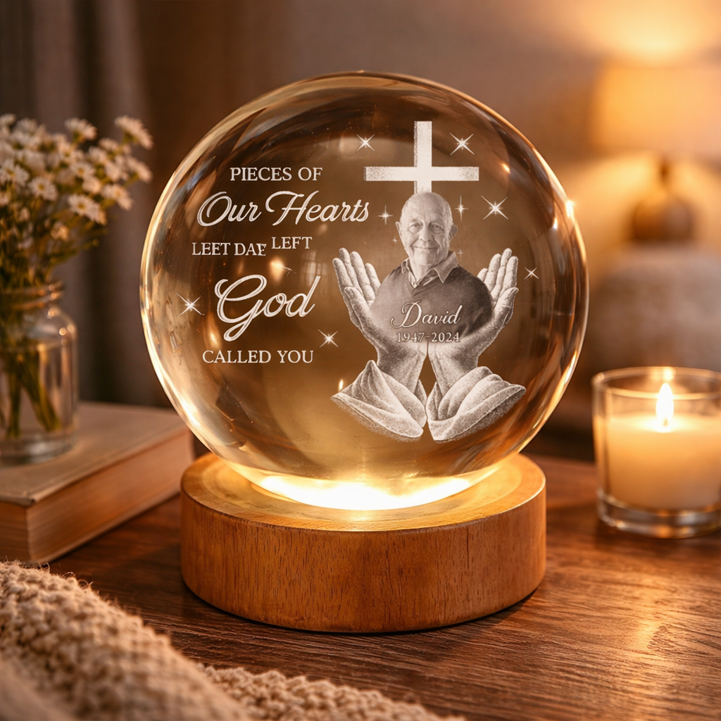 God Called You Home - Personalized Crystal Ball Night Light - Memorial Christian Gift For Family